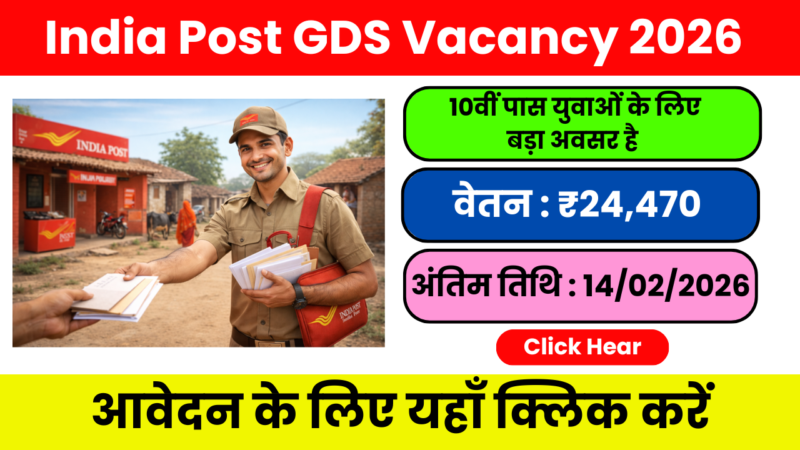 India Post GDS Recruitment 2026 – 10वीं पास ग्रामीण डाक सेवक भर्ती