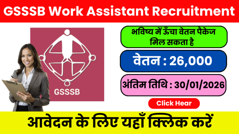 GSSSB Work Assistant Recruitment 2026 – पदों की भर्ती पूरी जानकारी