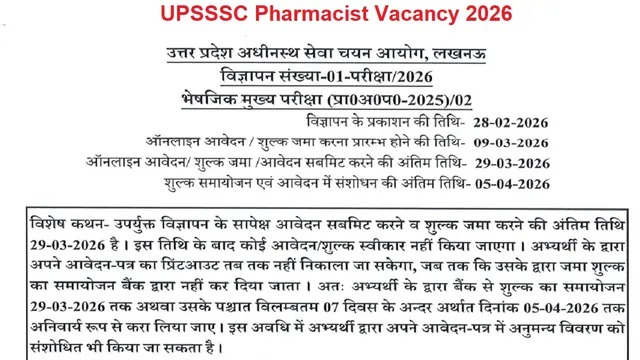 UPSSSC Pharmacist Recruitment