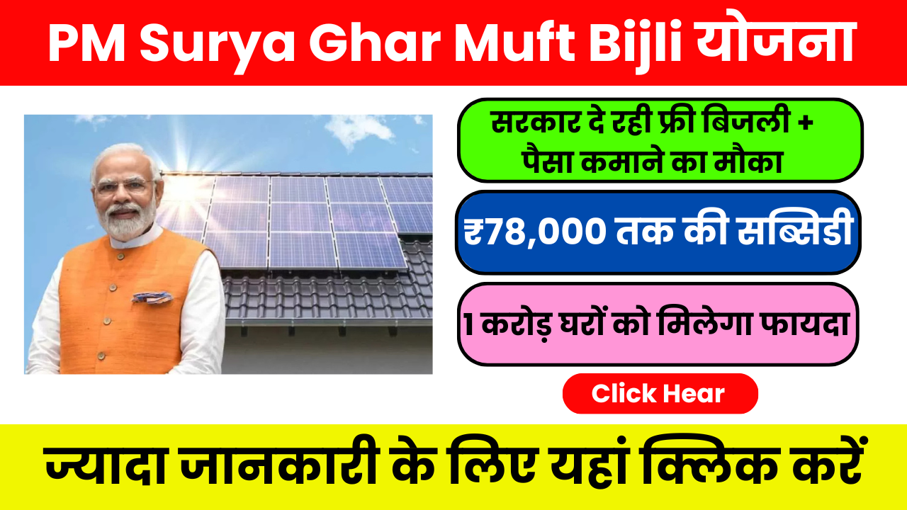PM Surya Ghar Muft Bijli Yojana 2026 – अब बिजली बिल होगा ZERO! जानें पूरी जानकारी