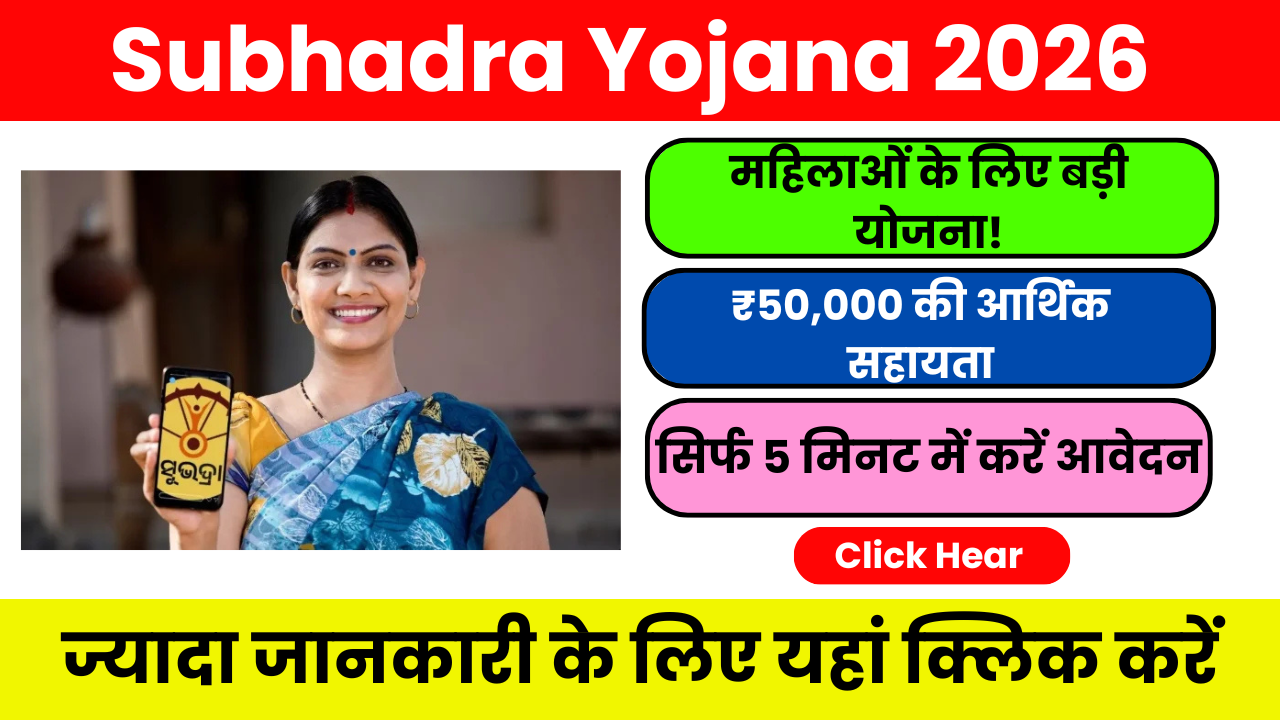 Subhadra Yojana 2026 : महिलाओं को ₹50,000 तक की सहायता | आवेदन प्रक्रिया और लाभ