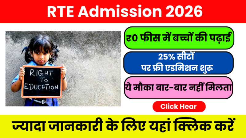 RTE Admission 2026 – अब Private School में पढ़ाई बिल्कुल मुफ्त