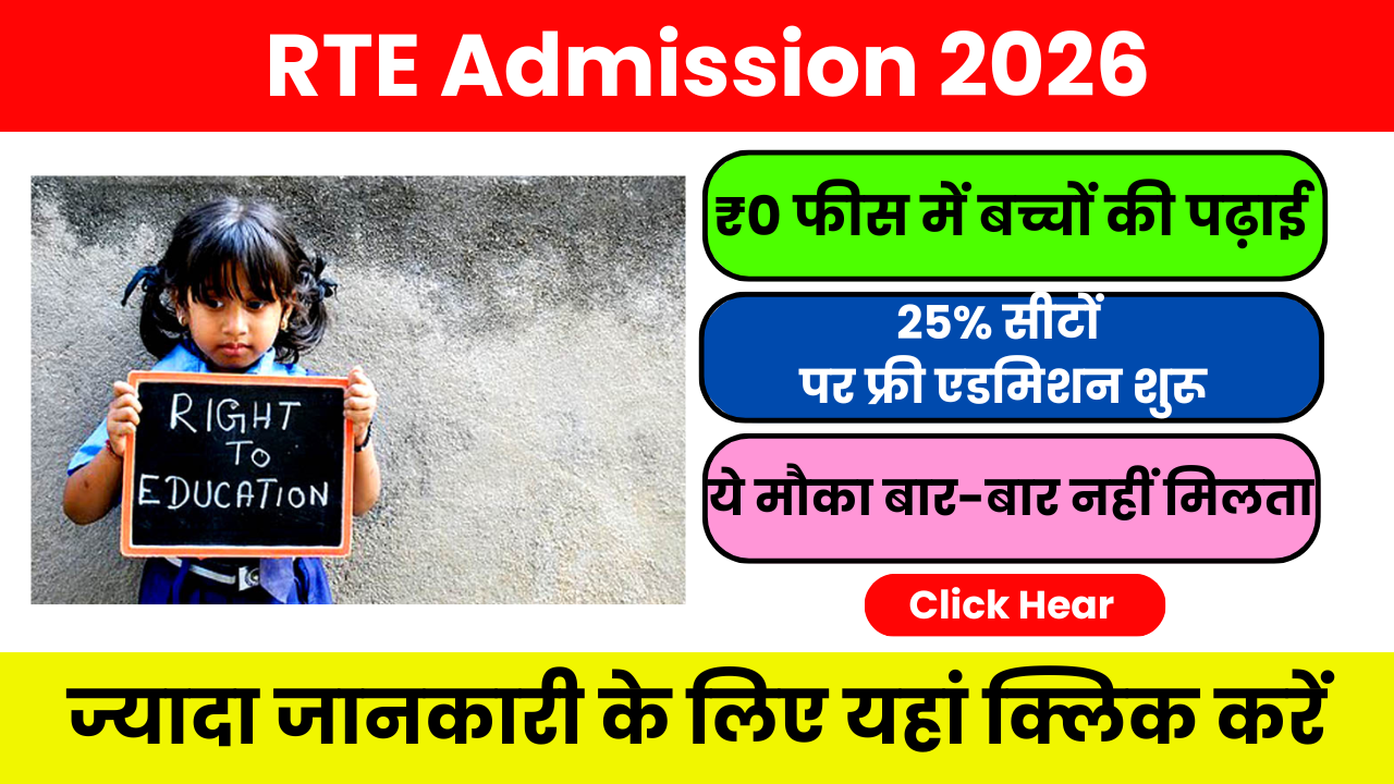 RTE Admission 2026 – अब Private School में पढ़ाई बिल्कुल मुफ्त