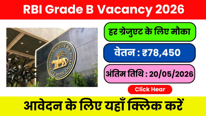 RBI Grade B 2026 भर्ती – पूरे भारत में पोस्टिंग