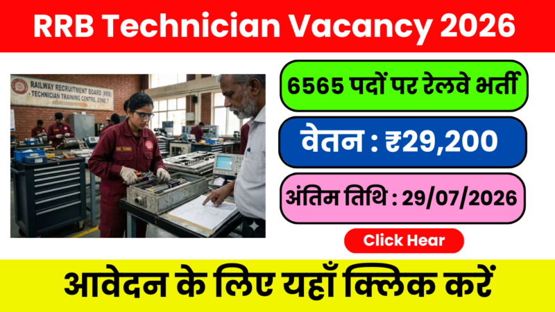 RRB Technician Vacancy 2026 : रेलवे की सबसे बड़ी टेक्निकल भर्ती